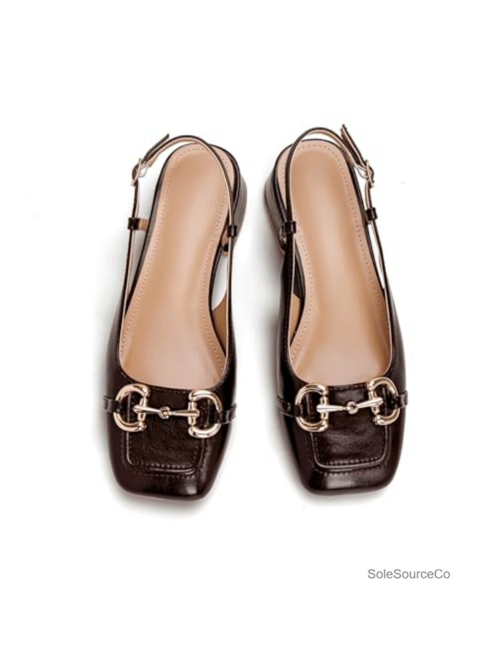Slingback Mary Jane Block Heels Women Square Toe Low Heel Pumps
